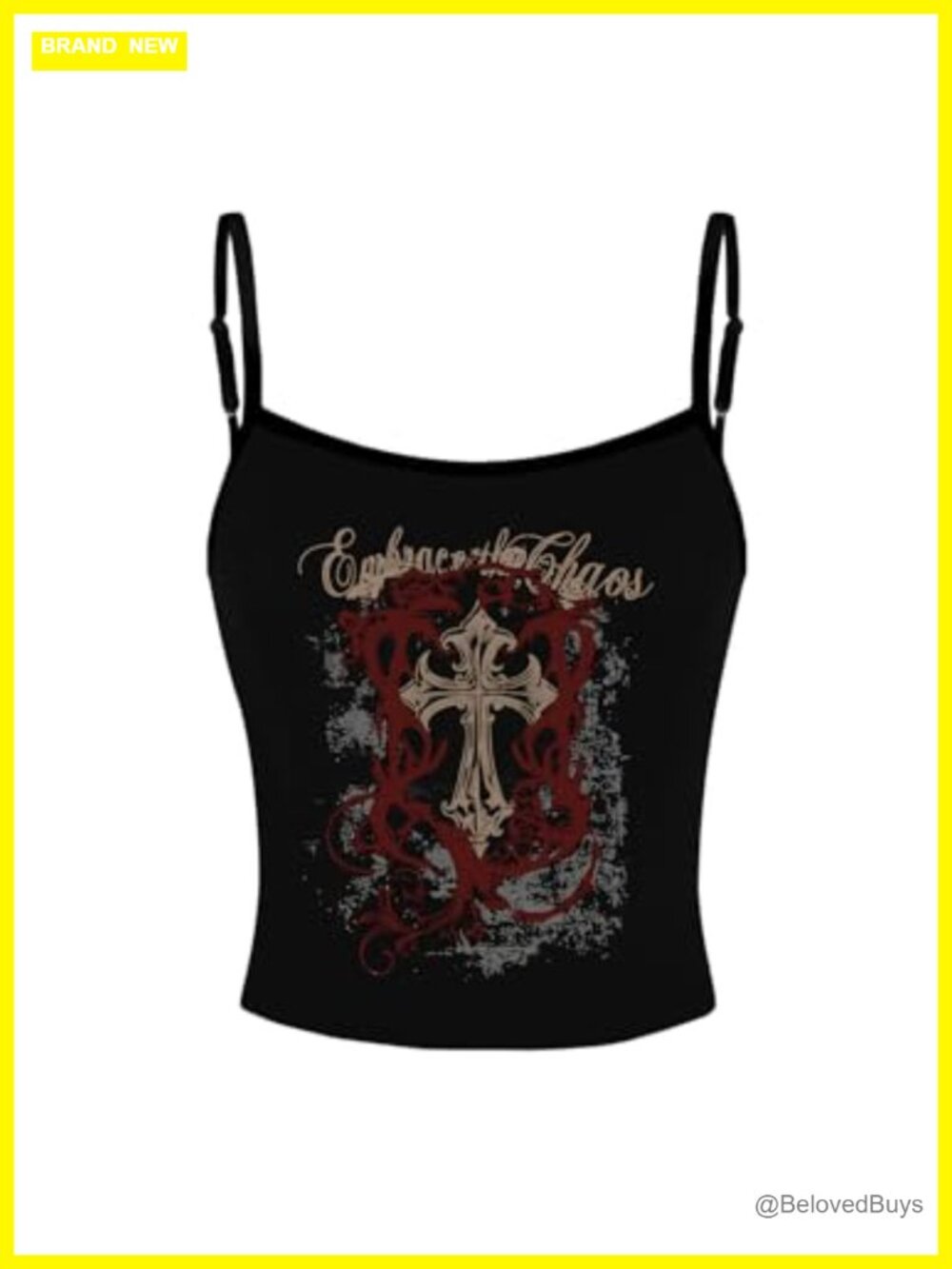 Y2k Graphic Spaghetti Strap Crop Camisole Top